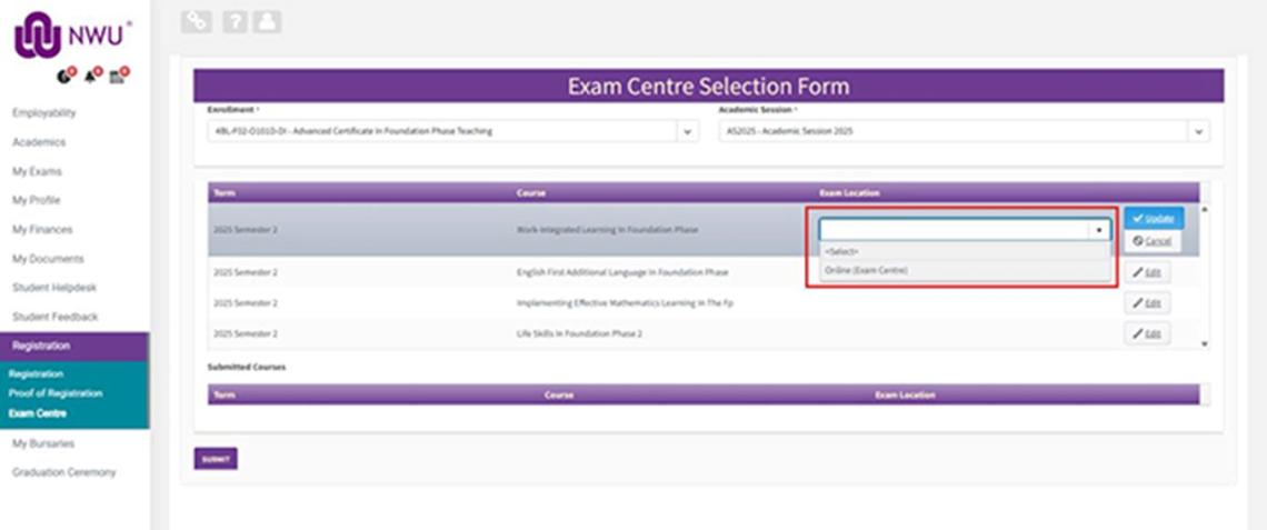Exam location